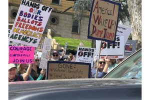 Hands off rally in downtown Sonora on Saturday -- photo by Tori James