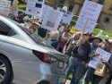 Hands off rally in downtown Sonora on Saturday -- photo by Tori James