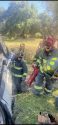 CCF crews work to free trapped passenger -- CCF photo