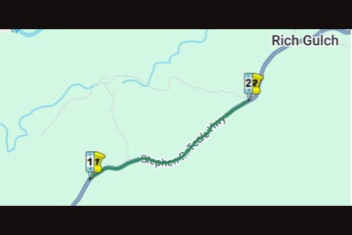 Caltrans map of Hwy 26 near Rich Gulch work