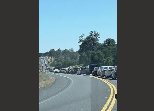 Traffic backup on Highway 108 due to crash near J-59