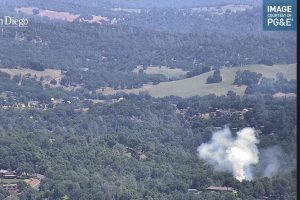 Fire in Murphys area of Calaveras County -- PGE camera