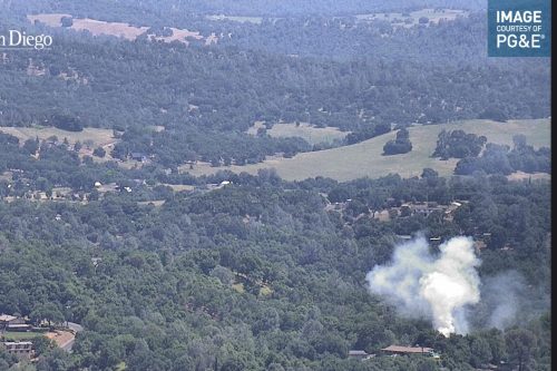 Fire in Murphys area of Calaveras County -- PGE camera