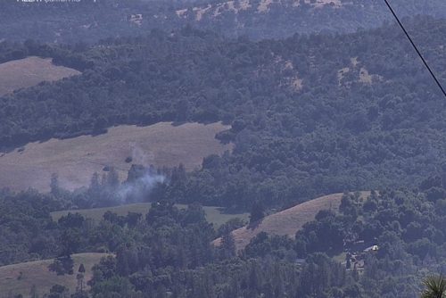 Fire in Vallecito area of Calaveras County -- PGE camera