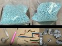 Over two pounds of suspected fentanyl pills that were uncovered in a Jamestown drug bust -- TCSO photo