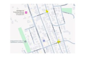 TUD sewer maintenance in downtown Sonora -- TUD map