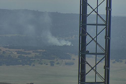 Vegetation fire in the Copperopolis area of Calaveras County -- PGE camera