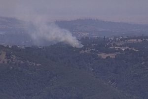 Vegetation fire in the Paloma area of Calaveras County -- PGE camera