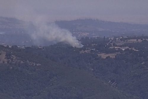 Vegetation fire in the Paloma area of Calaveras County -- PGE camera