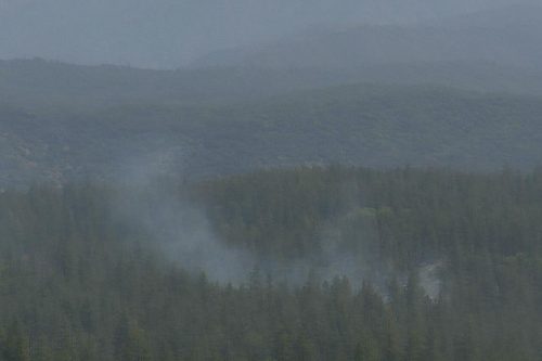 Wildland Fire northeast of Donnell Vista in Tuolumne County -- PGE live camera