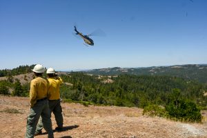 Fire suppression efforts in Stanislaus National Forest
