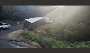 Big Rig Truck Stuck Near Tuttletown - Photo by Russ Hamilton