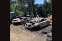 Burnt vehicles at the scene in West Point -- CCSO photo