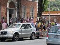 Counter-protesters at the No Kings Rally in front of the Veterans Memorial Hall in downtown Sonora -- Photo taken by Tracey Petersen