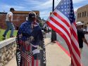 Counter-protesters at the No Kings Rally in front of the Veterans Memorial Hall in downtown Sonora -- Photo taken by Tracey Petersen