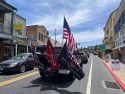 Counter-protesters at the No Kings Rally in front of the Veterans Memorial Hall in downtown Sonora -- Photo taken by Tracey Petersen