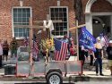 Counter-protesters at the No Kings Rally in front of the Veterans Memorial Hall in downtown Sonora -- Photo taken by Tracey Petersen