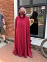Protester dressed as the popular show Handmaid's Tale supporting the No Kings Rally at Courthouse Park in downtown Sonora -- Photo taken by Tracey Petersen
