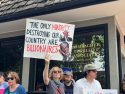 Protesters supporting the No Kings Rally at Courthouse Park in downtown Sonora -- Photo taken by Tracey Petersen