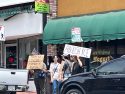 Protesters supporting the No Kings Rally at Courthouse Park in downtown Sonora -- Photo taken by Tracey Petersen