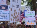 Protesters supporting the No Kings Rally at Courthouse Park in downtown Sonora -- Photo taken by Tracey Petersen