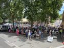 Protesters supporting the No Kings Rally at Courthouse Park in downtown Sonora -- Photo taken by Tracey Petersen