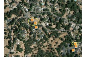 Saratoga Road, between Shaws Flat Road and Banner Road, near Sonora High School -- NorCal Tree map