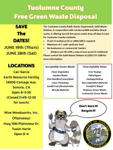 Tuolumne County Offers Free Green Waste Disposal Days In June