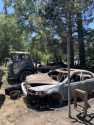 Burnt vehicles at the scene in West Point -- CCSO photo