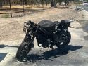 Motorcycle fire on Highway 108 in Rancho Calaveras in Calaveras County—CCF photo