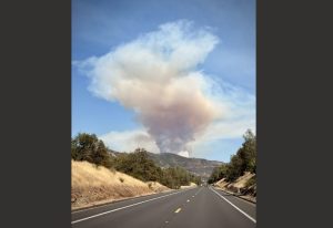 Boneyard Fire on Saturday afternoon (around 3 pm) - photo by Jason Jeffery