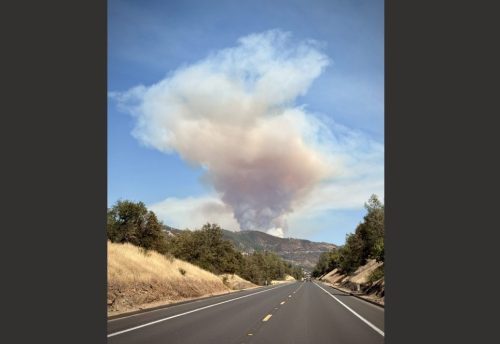 Boneyard Fire on Saturday afternoon (around 3 pm) - photo by Jason Jeffery