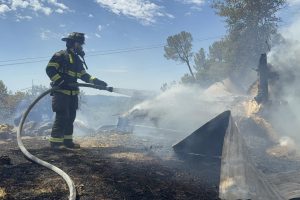 Fire rips through Pioneer home and spread to nearby vegetation -- AFPD photo