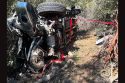Pickup crash on Highway 120 where a rope rescue performed to get the pinned driver out—TCFD photo
