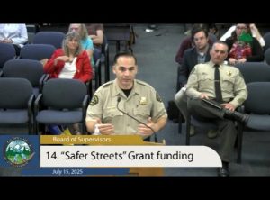 Sheriff David Vasquez speaks to Tuolumne County Supervisors