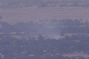 Vegetation fire in Wallace area of Calaveras County -- PGE live camera