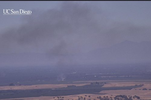 Vegetation fire in the Jenny Lind area of Calaveras County—PGE camera