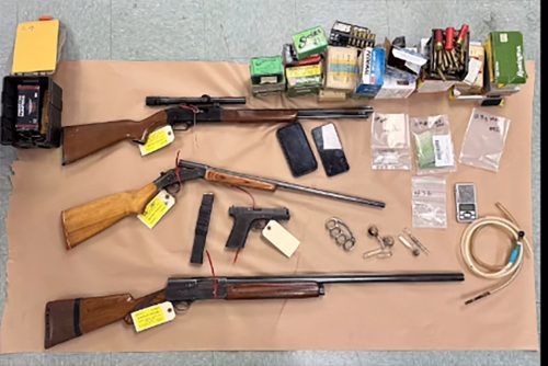 Firearms found during the drug house raid in Jamestown—TCSO photo
