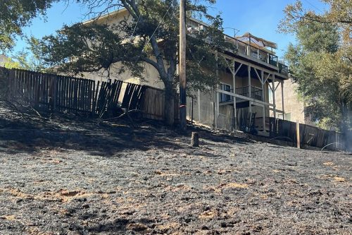 Lago Fire in Valley Springs, where two homes, including this on were threatened -- CCF photo