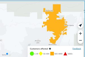 PGE power outage in Twain Harte and Cedar Ridge—PGE map