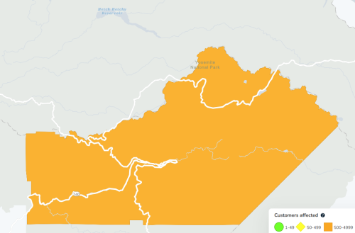Yosemite Power Outage Map