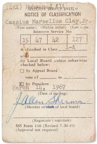 Muhammad Ali-Draft Card