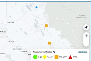 Power outage in Mariposa County—PGE map