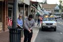 SPD officers put up flags along Washington Street in downtown Sonora as a symbol of unity and respect—SPD photo