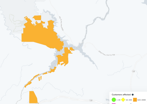 Lake Tulloch Power Outage following fire