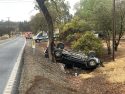 Overturned pickup on Highway 26 in the Valley Springs area of Calaveras County—CCF photo