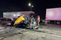 US Semitrailer Fiery Crash