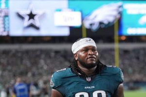 Eagles Carter Spitting Football