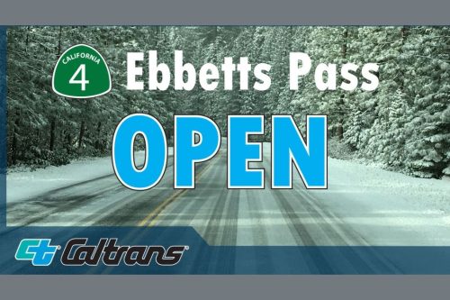 Highway 4 Ebbetts Pass reopened—Caltrans graphic