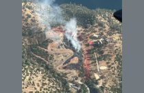 Jackson Fire burning near Jacksonville Road in the Jamestown area of Tuolumne County—CAL Fire TCU photo